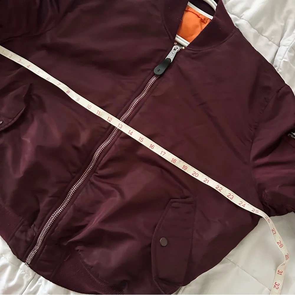 Alpha Industries MA-1 Deep Burgundy Bomber Jacket - Picture 6 of 10